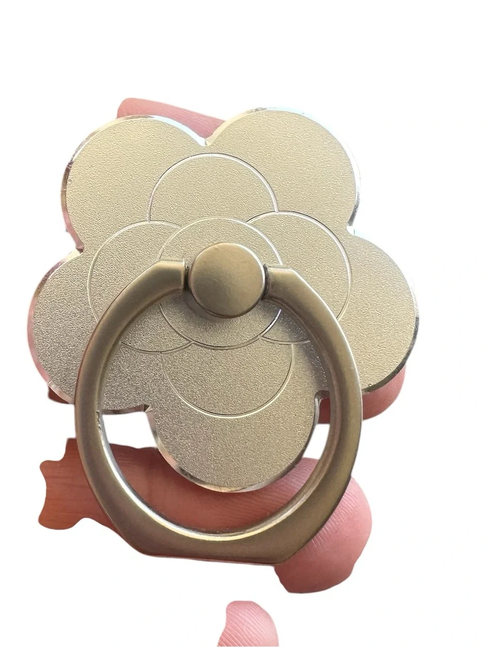 Silver Flower Design Phone Finger Holder